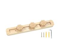 Generico Coat Rack Wall Mount - Wooden Jacket Clothes Organizer | Towel Racks With 3 Movable Hooks | Slideway Hanging Hanger, Adjustable Wood Peg Rail For Entryway Kitchen Closet Bathroom
