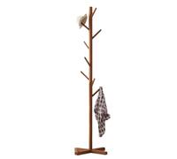 Generico Coat Rack - Wooden Multi Hook Coat Tree Stand, Stable Hallway Garment Organizer, Space Saving Entryway Storage Rack | Stylish Clothes Hat Bag Holder for Bedroom Office Living Room Home