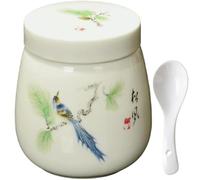 Generico Coddled Egg Cups with Lids,220ml Porcelain Ceramic Egg Cooker,Steamed Eggs Dish Dessert Cups for Breakfast with a Twistable Ceramic Lid,Vintage Ceramics Soft Boiled Eggs Cooker (Blue Green)