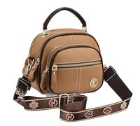 Generico Coefficienta Classic Multifunctional Compartments Adjustable Wide Shoulder Strap Leather Bag, Fashionable Crossbody Bag (Brown)