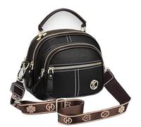 Generico Coefficienta Classic Multifunctional Compartments Adjustable Wide Shoulder Strap Leather Bag, Fashionable Crossbody Bag (Black)