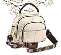 Generico Coefficienta Classic Multifunctional Compartments Adjustable Wide Shoulder Strap Leather Bag, Fashionable women's bags (White)