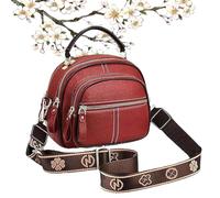 Generico Coefficienta Classic Multifunctional Compartments Adjustable Wide Shoulder Strap Leather Bag, Fashionable women's bags (Red)