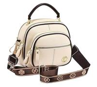 Generico Coefficienta Classic Multifunctional Compartments Adjustable Wide Shoulder Strap Leather Bag, Fashionable Crossbody Bag (White)