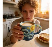 Generico Coffee Cup | 13-Ounce Latte Drinkware - Art Espresso Cup,for Milk Cocoa Wine Juice Beer Kitchen Cafe Restaurant Home Christmas