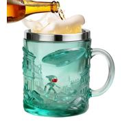 Generico Coffee Cup - 200ml 3D Alien Embossed Drink Mug with Stainless Steel Rim | Beverage Container for Home, Kitchen, Work, Break, Morning, Evening, Party, Coffee Collection Gift