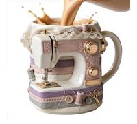 Generico Coffee Mug | 330ml Ceramic Cute Sewing Machine Theme Cups,Portable Catering Coffee Dinnerware, Ideal For Kitchen House Table Desk Living Room Indoor Outdoor Woman Man