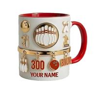 Generico Coffee Mug, 350ml Bowling Themed Ceramic Cup for Sport Lovers, Stylish Drinkware for Tea Coffee Milk Chocolate Juice Water, Home Dorm Hotel Use Present for Bowling Enthusiasts Teens