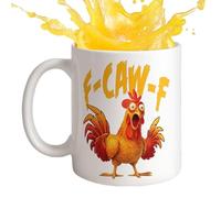 Generico Coffee Mug | Chick Pattern Cartoon Cup | Ceramic Cute Animal Drinking Rooster Cups Illustrated Character Image for Child, Friend, Mom, Holiday Party, Farmhouse