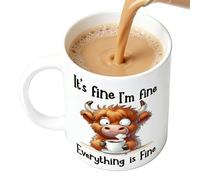 Generico Coffee Mug Cup, Cow Pattern Ceramic, Ergonomic Comfortable Handle, 3.78x3.23x3.23 inches Cute Cow Print Design, Microwave Safe Quality for Tea Milk Coffee Juice Latte Beer Family Friends