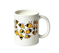 Generico Coffee Mug - Funny Bee Pattern Tea Drinkware, Ceramic 11oz Liquid Container with Large Ergonomic Grip, Sturdy Heat Resistant Glazed Finish, Ideal for Birthday Thanksgiving Home Kitchen Bar