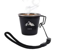 Generico Coffee Mug | Mini Stainless Steel Coffee Cup - Portable Travel Mug With Keychain For Camping, Hiking, And Outdoor Adventures - Durable Rustproof Metal Cup For Adults, Families & Everyday Use