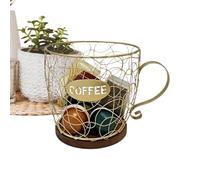 Generico Coffee Pod Holder Sugar Packet Organizer With Wooden Base Basket