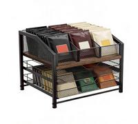 Generico Coffee Pod Storage 3-Tier Large Capacity Metal Wood Shelf