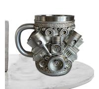 Generico Coffee Travel Mug - V Engines Stainless Steel Coffee Mug, Personalized Stainless Steel Coffee's Mug's With Insulated Handle V Type Stainless-Steel Mug's For Car Enthusiasts Gift,