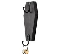 Generico Coffin Key Holder - 5.7 Inch Gothic Wall Hook | Wooden Coffin Shaped Hanger - Durable Black Hook for Keys and Small Items, Ideal for Macabre Décor and Unique Gift for Friends