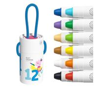 Generico Coffret De Crayons De Couleur,12 Pièces Tournables Sans Aiguisage Lavables,Crayons Doux Et Fluides | Pour 3,35x3,35x6,42 PoucesRentrée Scolaire Idées Cadeaux Pour Fêtes Anniversaire Noël