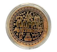 Generico Coin - Cake Coin | Commemorative Coin | Funny Challenge Coin Cake Coin for Thanksgiving, Christmas, Chinese New Year | Happy Birthday Coin - Colorful Happy Birthday Commemorative Coin
