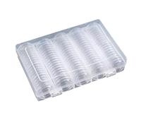 Generico Coin Storage Box, 100 Pieces Collector Display Organizer Set, Silver Dollar Holder with Round Capsules in 4 Sizes 20mm 25mm 27mm 30mm, Gasket-Protected Covers for Collection Supplies Storage