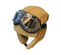 Generico Colbacco Uomo Donna, Cappello Aviatore con Paraorecchie E Occhiali Protettivi, Trapper Hat, Cappello Invernale per Esterno, Motociclismo, Sci