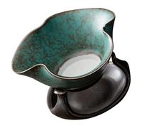 Generico Colino da Tè in Ceramica Vintage Blu Design Triangolare Filtro per Foglie di Tè Decorazione da Tavolo Retrò e Regali Raffinati