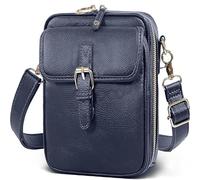 Generico Collaboraten1 Crossbody Leather Bag - Vintage Cross Body Shoulder Purse with built in wallet, for Women Men (Dark Blue)