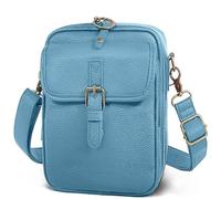 Generico Collaboraten1 Crossbody Leather Bag - Vintage Cross Body Shoulder Purse with built in wallet, for Women Men (Light Blue)