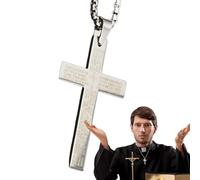 Generico Collana a catena con Bibbia per uomo, Collana a catena religiosa, a Ciondolo sacro | Gioielli cristiani con ciondolo versetto della Bibbia, collana religiosa in acciaio inossidabile