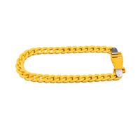 Generico Collana a catena cubana robusta in acrilico per uomo e donna, lucchetto con collegamento a cordolo largo(Ginger yellow)