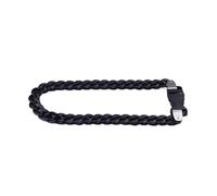 Generico Collana a catena cubana robusta in acrilico per uomo e donna, lucchetto con collegamento a cordolo largo(Shiny black)