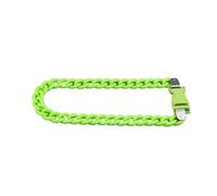 Generico Collana a catena cubana robusta in acrilico per uomo e donna, lucchetto con collegamento a cordolo largo(Grass green)
