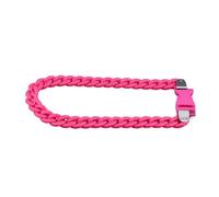 Generico Collana a catena cubana robusta in acrilico per uomo e donna, lucchetto con collegamento a cordolo largo(Neon pink)