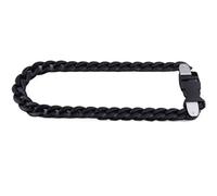 Generico Collana a catena cubana robusta in acrilico per uomo e donna, lucchetto con collegamento a cordolo largo(Matte Black)