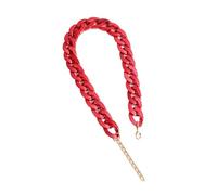 Generico Collana a Catena Spessa - Stile Lungo Colletto in plastica per Donne(Red Color_43+7cm)
