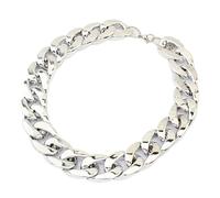 Generico Collana a Catena Spessa - Stile Lungo Colletto in plastica per Donne(Silver Color_43+7cm)