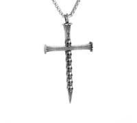 Generico Collana a croce di teschio con ciondolo per uomini e donne, Venerdì Santo, cristiano, Lucky Charm, gioielli punk, accessori, regalo
