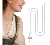 Generico Collana A Croce Per Donne,Gioiello alla per il Collo - Gioielli Religiosi Devozionali,Per Donna Ragazza Madre Fidanzata Moglie Compleanno Natale Giornata Del Ringraziamento Utilizzo