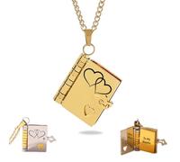 Generico Collana a forma di libro per la migliore amica, collana a forma di libro Alla mia migliore amica, collana a forma di libro apribile con 6 pagine di informazioni incise (Gold)