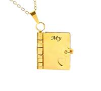 Generico Collana A Forma Di Libro Per Nipote - Oro Regolabile Decorazioni - Collana Per Figlia Dalla Mamma,Per Compleanno Natale Vacanza Festa Casa Scuola Stanza Figlio Famiglia Bambini Benedizione