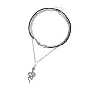 Generico Collana a strati con pendente a serpentine con elegante design curvo per un accessorio impilabile Comodo e leggero Collana a strati con serpentine versatili