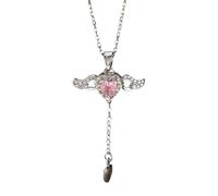 Generico Collana alata con simbolo d ' amore alla, lunghezza 40 cm, accessorio leggero e confortevole con catena per clavicola, per uso tutto giorno Collana a catena leggera