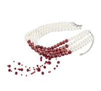 Generico Collana Choker Con Perle Effetto Sangue Che Cola - Collana Frangia con Gocce Gotiche - Gioiello da Collo Sanguinante Finto per Eventi a Tema Feste e Carnevale