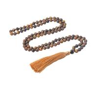 Generico Collana con 108 Perline Mala Annodate Per Uomo e Donna,Bracciale In Pietra Naturale Occhio di Tigre,Collana Lunga con Nappa,Gioielli Per Preghiera e Meditazione Spirituale,Regali