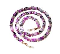 Generico Collana con Catena for Occhiali in Acrilico con venature di Marmo, Cordino Antiscivolo Intorno al Collo, Catene for Occhiali da Sole for Adulti, portaocchiali alla Moda(Purple)