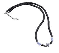 Generico Collana Con Ciondolo A Croce In Cristallo E Pietre Preziose Da Uomo, Per Donne, Perle Del Rosario In Pietra Mappa/Sodalite/Occhio Di Tigre, Gioielli Religiosi, Regali In Sodalite