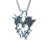 Generico Collana con ciondolo a forma di ala di drago per uomini e donne, catena d'amore in metallo, gioielli di moda, regalo ben lucidato, accessori per coppia, altro ancora,