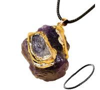 Genérico Collana con ciondolo in pietra grezza,Collana da donna,Collana con ciondolo con pietre preziose Pendenti naturali - Collana di ametista curativa per le donne, gioielli per il collo, Consulte