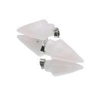 Generico Collana con ciondolo pavone in pietra naturale da 2 pezzi, accessorio for gioielli a forma di freccia con pietre preziose rosse e verdi lucide for progetti fai da te(Pink)