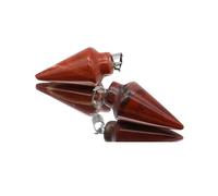 Generico Collana con ciondolo pavone in pietra naturale da 2 pezzi, accessorio for gioielli a forma di freccia con pietre preziose rosse e verdi lucide for progetti fai da te(Red stone)