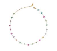 Generico Collana con conchiglie colorate per donna Catena da spiaggia in acciaio inossidabile placcato oro(Color 1)